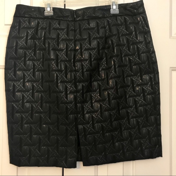 Worthington Black Bamboo Jacquard midi skirt 8 - Picture 2 of 4
